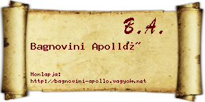 Bagnovini Apolló névjegykártya
